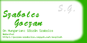 szabolcs goczan business card